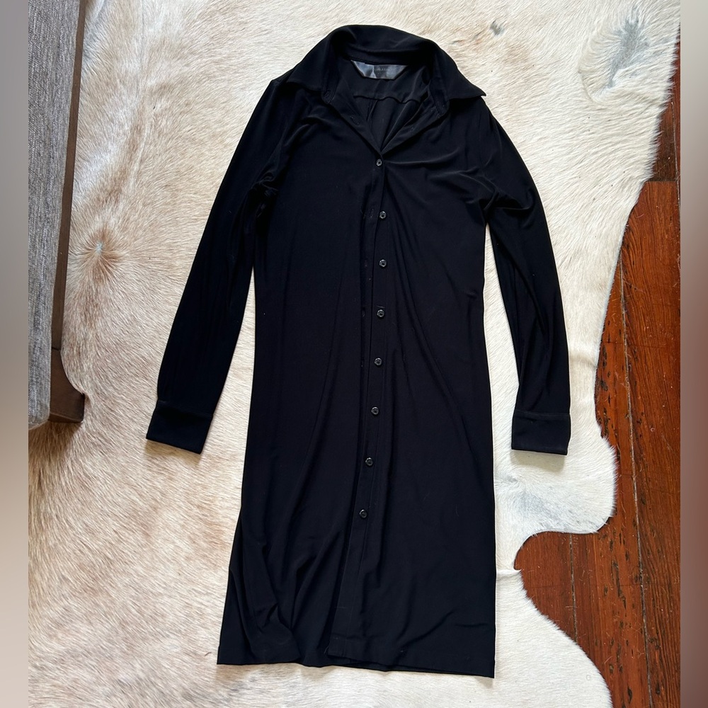 Norma kamali black long sleeved dress shirt